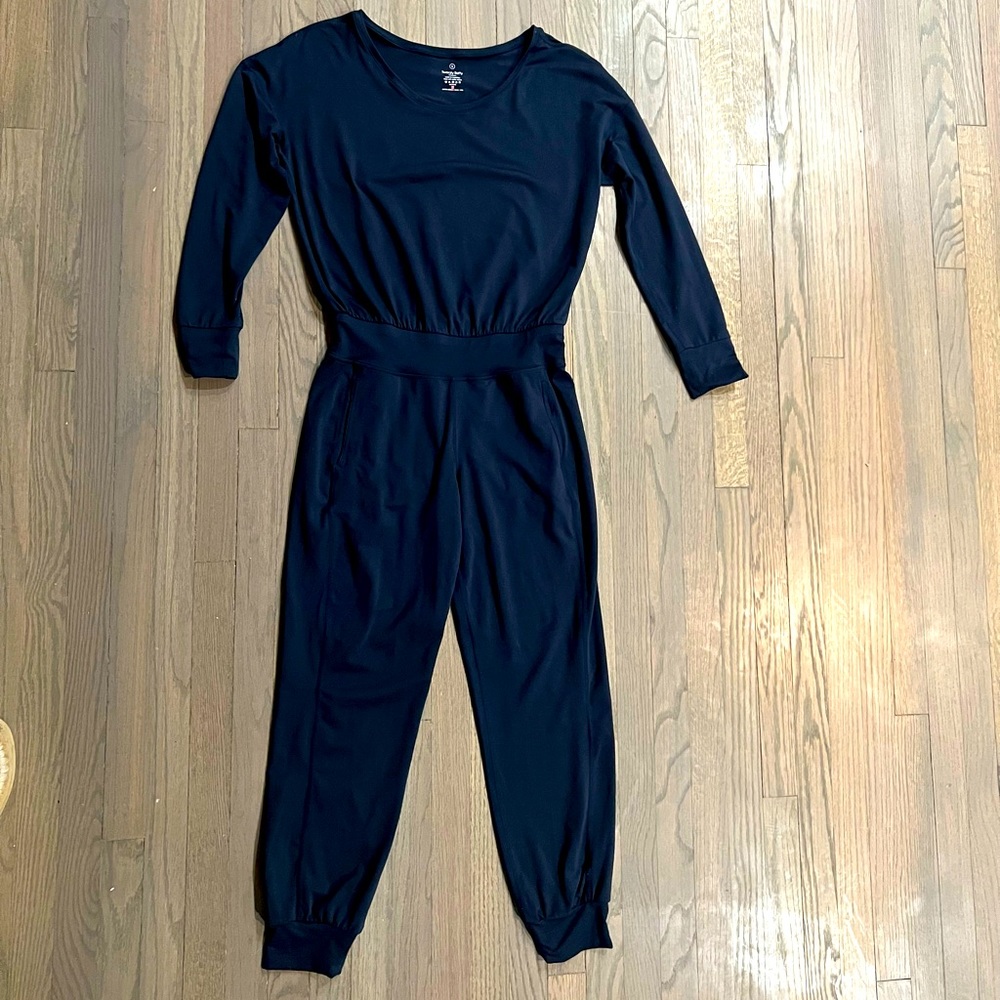 Sweaty Betty Gary Long Sleeve Jumpsuit in Navy Size Small